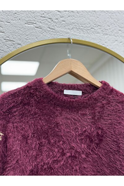 BENAHOLL Alyona Short Soft Sweater-Zi̇5576 Burgundy