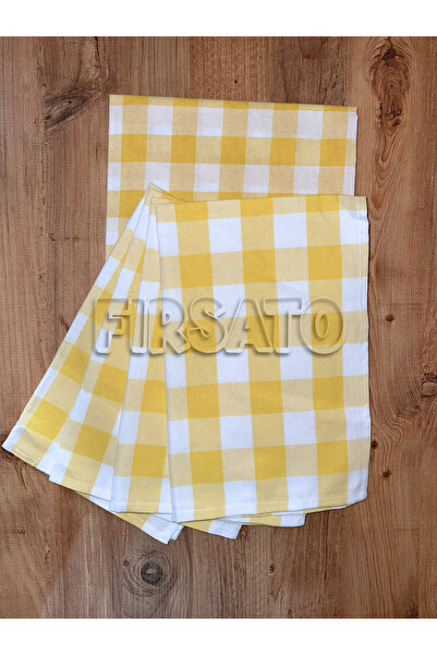 Fırsato Karevibe Tablecloth 160X160Cm and Napkin Set 45X65Cm – Square Pattern, 5 Pieces