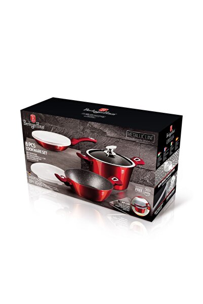 Berlinger Haus New 6-piece pots and pans set, BH 7046, Burgundy Metallic Line -