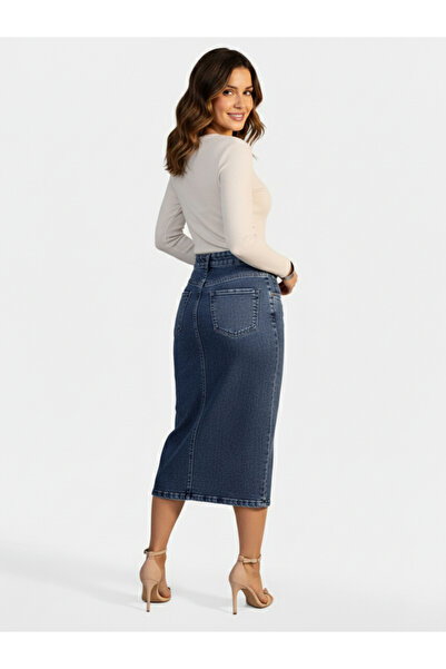 Take Two By Styli Women Denim Midi Skirt