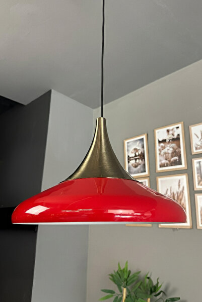 Bamyum Paladin Kırmızı Eskitme Başlık Tekli Avize Sarkıt Lamba Otel Restoran ...