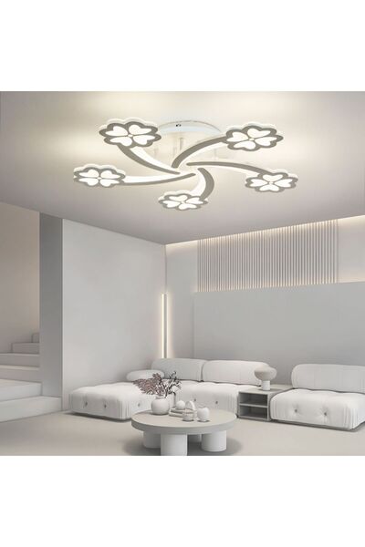 RFAN LED Chandelier, With Remote Control, 3 Types of Light Plus RGB Light, 92+12W, White