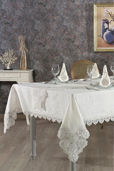 Çeyiz Diyarı Τραπεζομάντιλο Serap 26 Τεμάχια Κρέμα