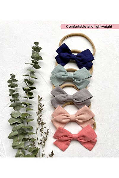 Cherssy Headbands & Hair Ties for Little Girls, 10 Stretchy Nylon Bands for Newborns, Infants, Toddl