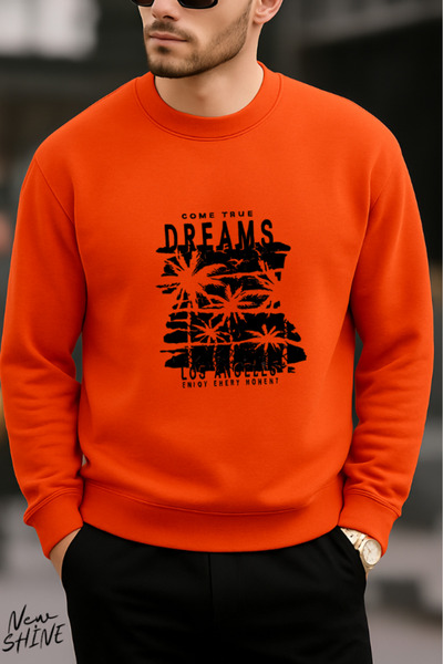New Shine سويت شيرت Come True Dreams مطبوع برقبة دائرية