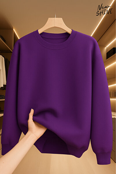 New Shine Neimprimat guler rotund Swea tricou