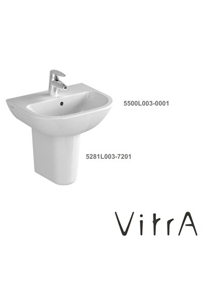 VitrA Lavabo 45 cm 5500L003-0001, Yarım Ayak 5281L003-7201