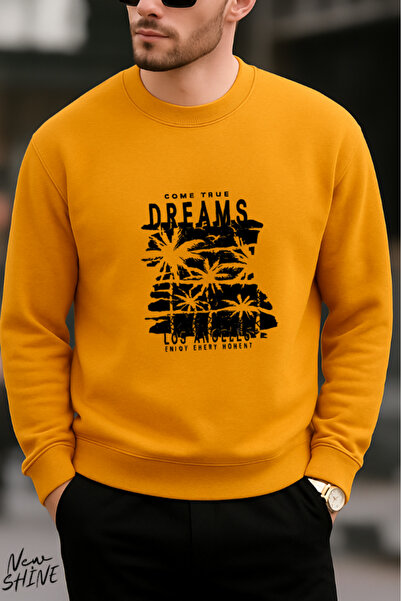 New Shine Visele devin realitate cu imprimeu guler rotund Swea tricou