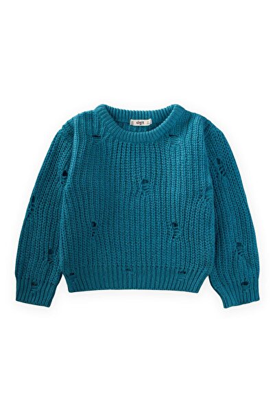 Cigit Thessaloniki Knitwear Sweater 2-8 Years Petrol