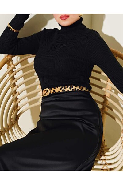 Cebel Hira Moda Unisex Turtleneck Ribbed Knit High Neck Sweater