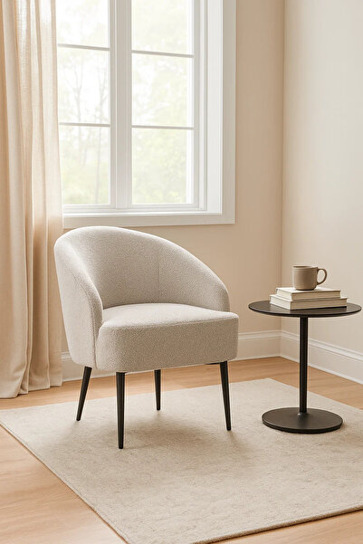 MARIA HOMES Modern Fabric Accent Armchair, Lounge Chair for Living Room, Bedroom & Office Cabin