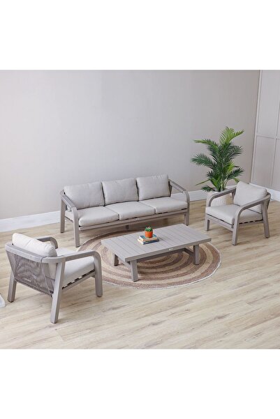 Danube Home Manchester Hills 5-Seater Sofa Set – Beige Luxury Living Room Set