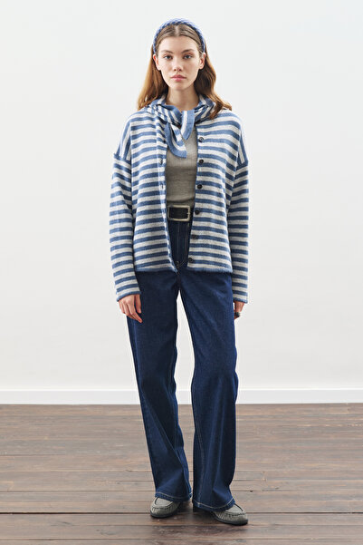 Manuka CARDIGAN DETALAT CU DUCĂTURI ATKI INDIGO