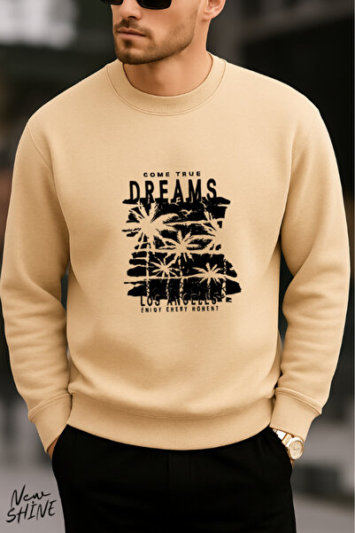 New Shine سويت شيرت Come True Dreams مطبوع برقبة دائرية