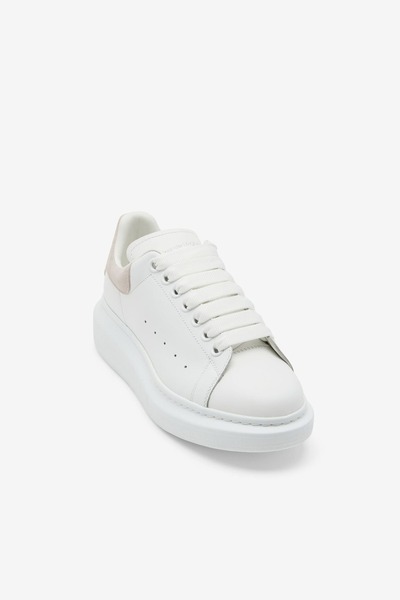 ALEXANDER MCQUEEN Women's Thick Sole Leather Sneakers - White/Powder
