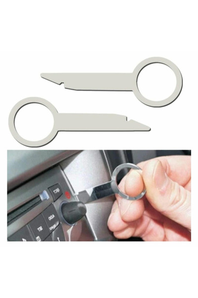 zola Σετ 2 κλειδιών αφαίρεσης ραδιοφώνου, 8 cm, ασημί, κατασκευασμένα από ατσάλι