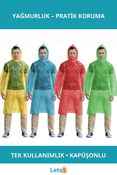 Letsii Disposable Waterproof Raincoat 1 Piece