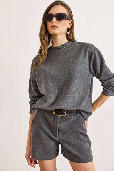 Olalook Women's Smoked Collar Detailed Fleece-Lined Flowy Thessaloniki Blouse Blz-19003167