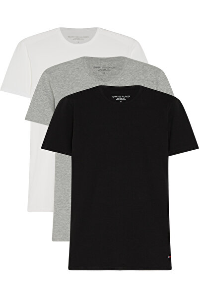 Tommy Hilfiger مجموعة من 3 قمصان رجالية قطنية برقبة على شكل حرف V باللون الأس...