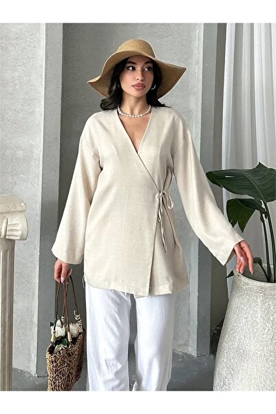 İKLİM LİFE Önü Bağlamalı Kimono Pantolon İkili Takım