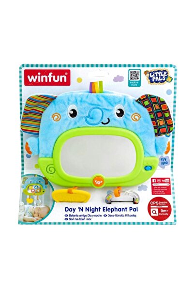 WINFUN لعبة الفيل اللطيفة "داي آند نايت" - لعبة قطيفة مهدئة بالضوء والصوت