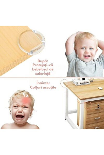 varioshop Set of 4 Silicone Corner Protectors VarioShop®, Child Safety, Self-Adhesive, Transparent