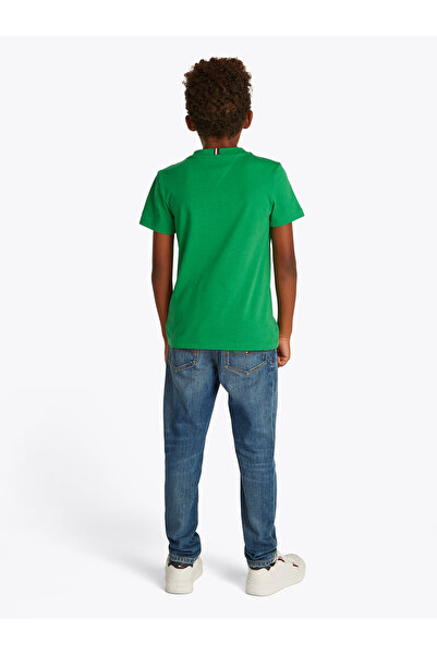 Tommy Hilfiger Boys Radiant Green Crew Neck Short Sleeves T-Shirt
