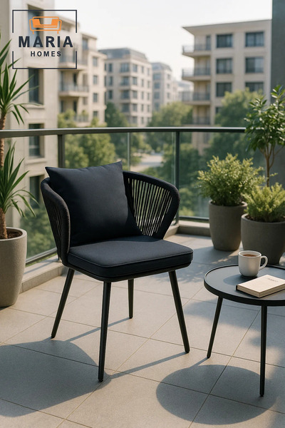 MARIA HOMES Black Fabric Accent Chair for Home Office Living Room Modern Comf...