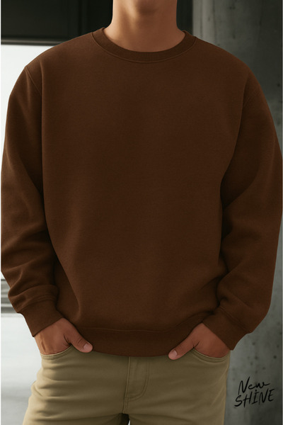 New Shine Unprinted Crew Neck dukserica