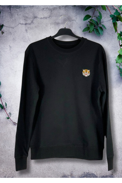 YusGos Unisex Men/Women High Quality Tiger Embroidered Cotton Hooded Crew Neck Sweatshirt