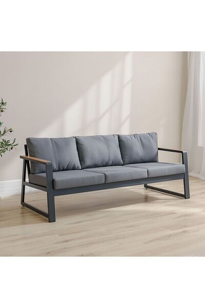 Danube Home Roma 3-Seater Outdoor Sofa – Dark Grey Premium Patio Lounge Set