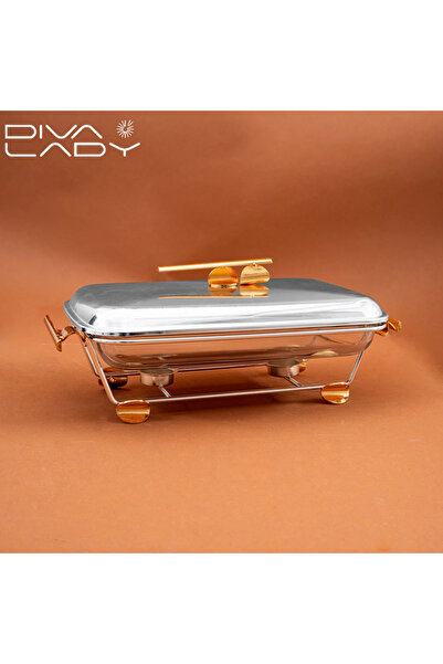 DIVA LADY ✨ Diva Lady Luxury Food Warmer with 2.5L Pyrex Dish – Luxurious Design and Shining Hospitality 🍽️💛