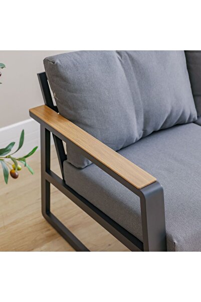 Danube Home Roma 3-Seater Outdoor Sofa – Dark Grey Premium Patio Lounge Set