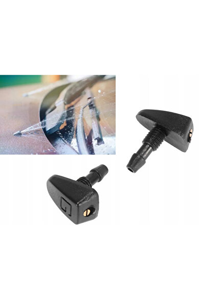 Universal Σετ 2 ακροφυσίων πλύσης παρμπρίζ, γενικής χρήσης, ρύθμιση ροής 360 μοιρών, 0,9x1,6x2,6 cm, μαύρο