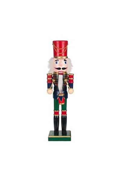 Silver Star Soldaț decorativ de Crăciun din lemn, uniformă albastră și roșie,...