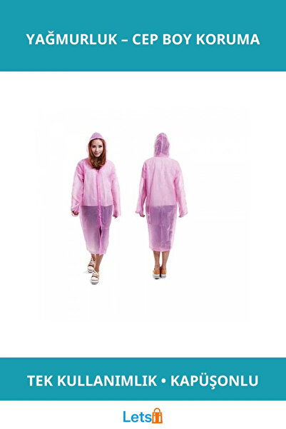 Letsii Disposable Hooded Raincoat Practical and Portable