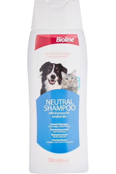 Bioline Neutral Shampoo Dogs and Cats Natural Shampoo 250 ml, multicolor