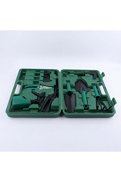 Danube Home Milano 10‑Piece Gardening Set – Durable Ergonomic Hand Tools Kit for Planting & Landscaping, Green