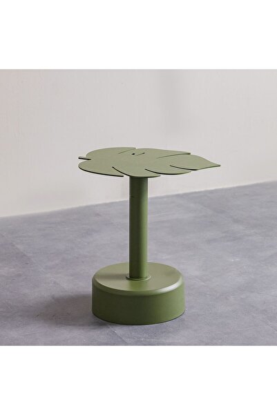 Danube Home Leaf Side Table D37×46×T5 mm – Stylish Green Accent Table for Indoor & Outdoor Use