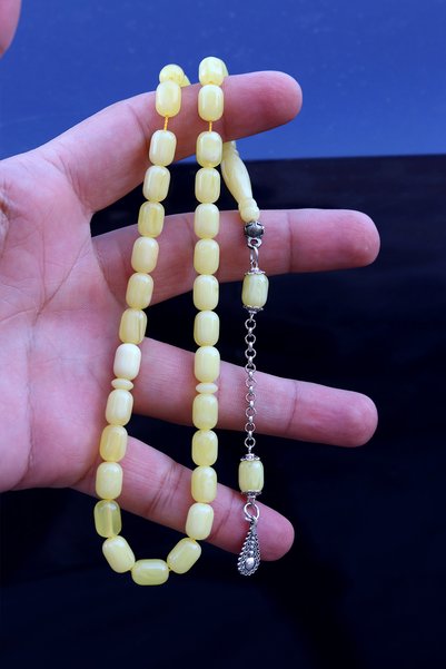 Midyat Nurtaş Gümüş Yellow Color Capsule Cut Drop Simile Beirut Powder Amber Prayer Beads 201024770