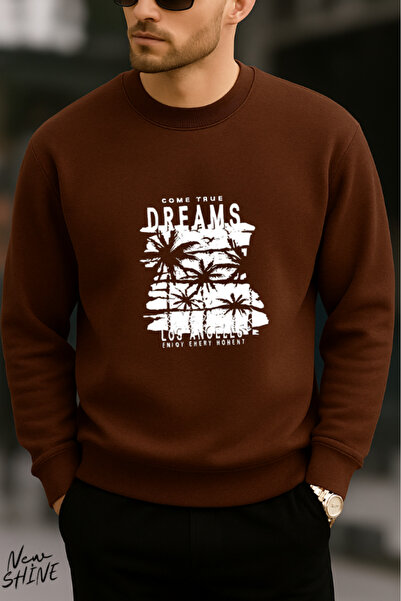 New Shine Visele devin realitate cu imprimeu guler rotund Swea tricou