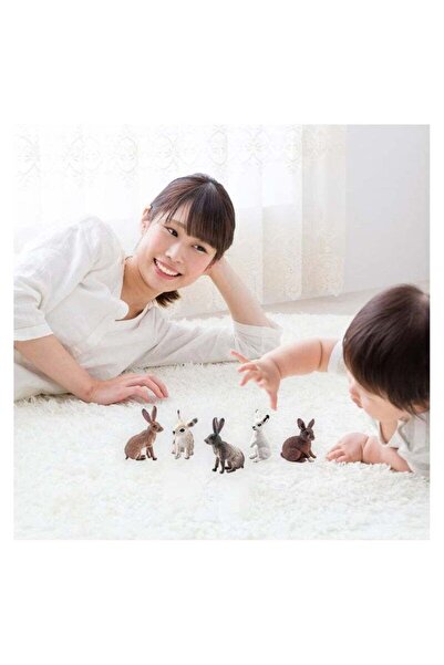 Generic 5 Pcs Mini Cute Bunny Figures - PVC Rabbit Figurines (6x4cm)
