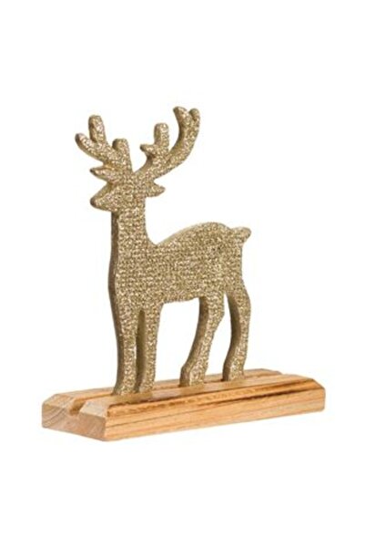 Silver Star Χριστουγεννιάτικη Διακόσμηση - Κεραμικός Τάρανδος με Μπεζ/Σαμπάνι...