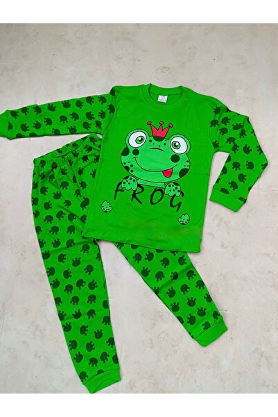 Bilge Trend Frog Prince 100% Cotton Combed Cotton Girls and Boys Pajama Set
