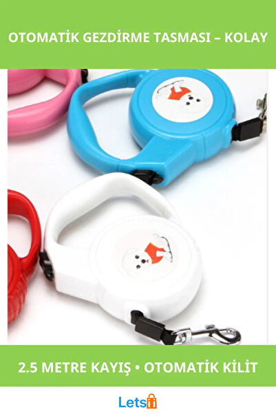 Letsii طوق لطيف للكلاب يعمل تلقائيًا بطول 2.5 متر ومتين