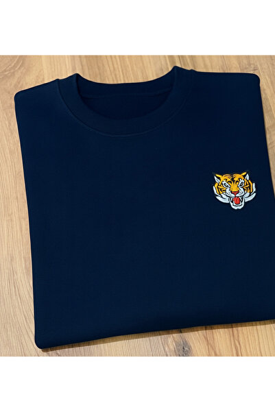 YusGos Unisex Men/Women High Quality Tiger Embroidered Cotton Hooded Crew Neck Sweatshirt