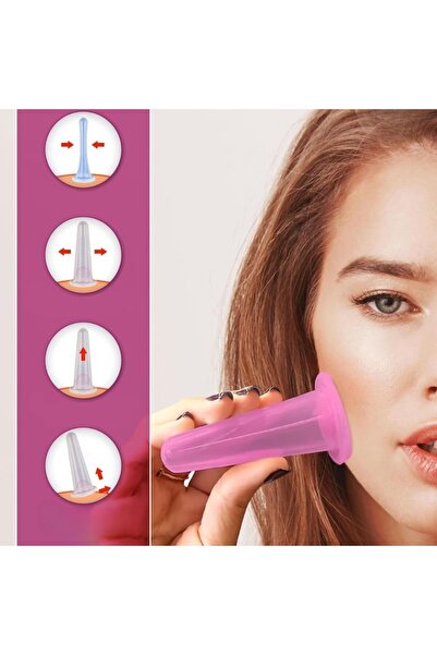 varioshop massage set with roller and 4 silicone suction cups, vacuum massage, pink