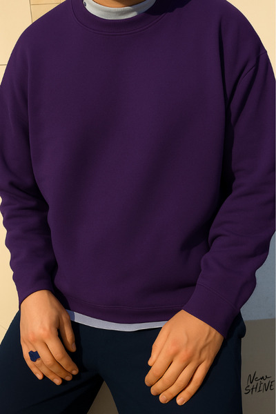 New Shine سويت شيرت بياقة دائرية غير مطبوع