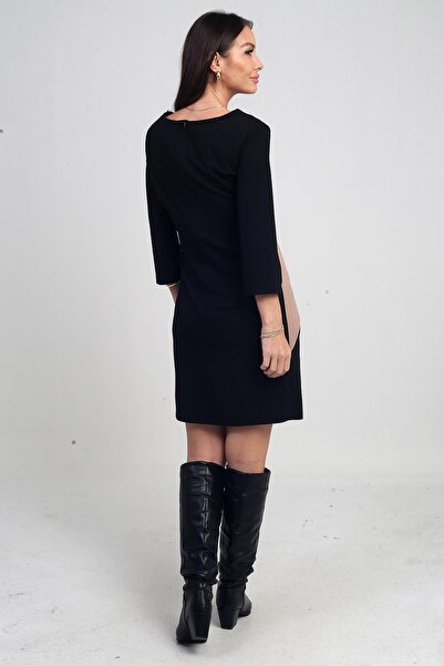 By Saygı Rochie scurtă din crep căptușită cu modele geometrice pentru femei