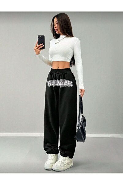 Le Vion Γυναικεία φούτερ παντελόνια Jogger με στάμπα Dreamer